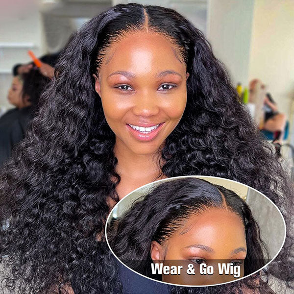 [Wear &amp; Go] Perruque Air Deep Curly 13x4 Lace Wigs 14A Cheveux Vierges