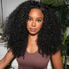 Double Drawn Kinky Curly Glueless 5*5 HD Lace Closure Wig 14A Brazilian Human Hair Wigs - KissLove Hair