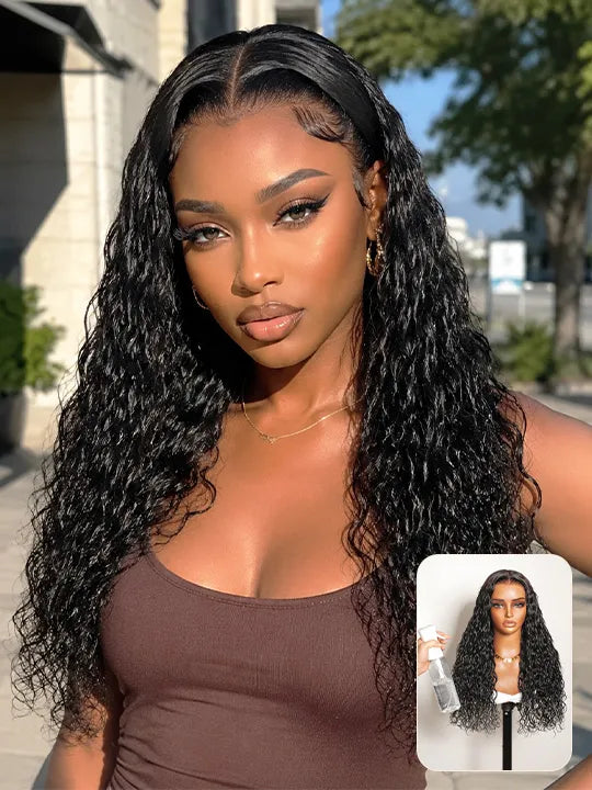 Wet & Wavy Straight To Water Dream Curl Lace Wig 2-In-1 Glueless Put On And Go Human Hair Wig