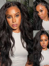 Kisslove Pre Plucked Yaki Body Wave Wig Snug Fit Invisi-Drawstring 360 Lace Wig with Newborn Hairline