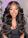 Kisslove Pre Plucked Yaki Body Wave Wig Snug Fit Invisi-Drawstring 360 Lace Wig with Newborn Hairline