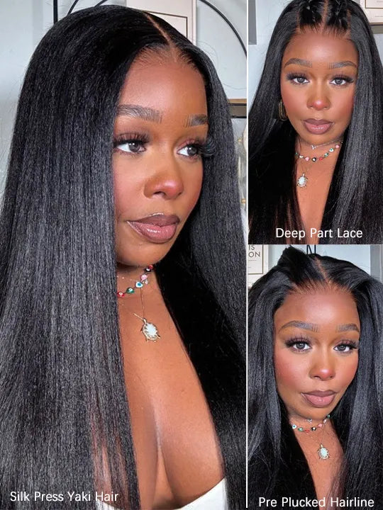 Kisslove Hair Light Yaki Straight Bye Bye Knots 7x5/13x6 Glueless Lace Wig - Kisslove Hair