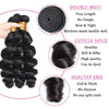 Loose Wave 3 Bundles With 4*4 Lace Closure 10A Brazilian Human Hair Weaves - KissLove Hair