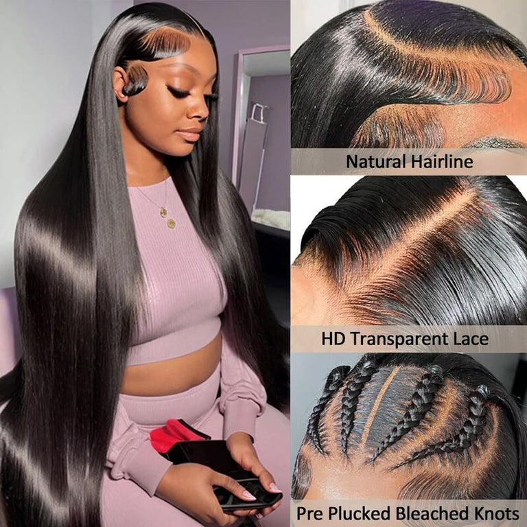 [Flash Sale] Bleached Knots 13x4 HD Lace Frontal Wig Bone Straight Human Hair Wigs - KissLove Hair