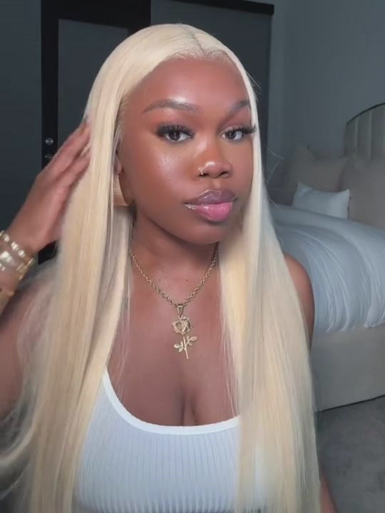 13*6 HD Lace Wig 613 Honey Blonde Perruques de cheveux humains Os droit / Vague de corps / Vague profonde