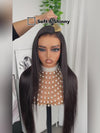 Kisslove 13x6 Full Lace Frontal Wig Glueless Bone Straight Drawstring Human Hair Wigs