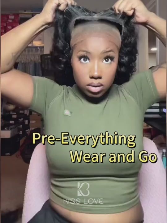 Pull & Go Glueless 10x6 Parting Max Lace Closure Water Wave Human Hair Wig With Elastic Drawsting