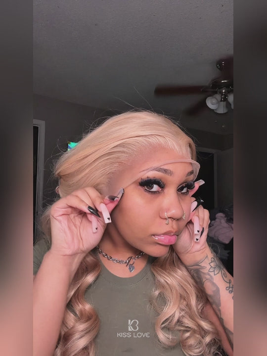 [Flash Sale] Ash Blonde Hair 13x4 Transparent Lace Front Wig 250% Density