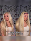 Balayage blond sur perruques brunes de vague de corps 13x6 HD cheveux humains en dentelle transparente