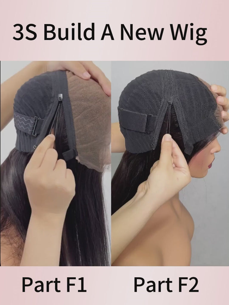 Kisslove Zip & Go Magic Lace Wig 13x6/ 6x4.5 Replaceable Zip Lace Front Wig Bone Straight Human Hair Wigs