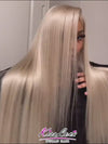 Bone Straight Ash Blonde Wig 13x4 13x6 HD Transparent Lace Human Hair Wigs