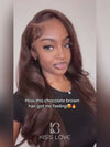 Kisslove Pre-Everything Upgraded Chocolate Brown Wig 3D Body Wave 360 Lace Wigs Human Hair
