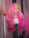 BOGO Ombre Color Pink/Blue 13x4 Lace Front Wig Pre Bleached Colored Human Hair Wigs