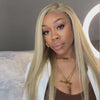 Barbie Blonde Wig With Brown Highlights Straight Hair & Body Wave 13x4 Lace Frontal Wigs