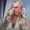 Kisslove Blonde Balayage On Warm Brown 3D Body Wave 360 Lace Wigs Invisi Drawstring Cap Hat Wig