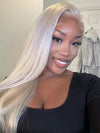 13x6 HD Lace Wigs White Blonde Hair Bone Straight Human Hair Wigs