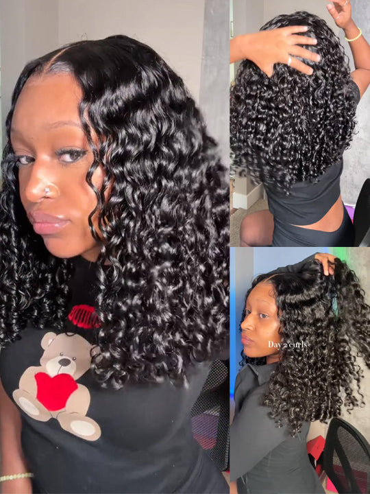 Kisslove Burmese Curly Hair 13x6 Full Lace Frontal Wig Pre Plucked Pull Go Drawstring Wig 250% Density