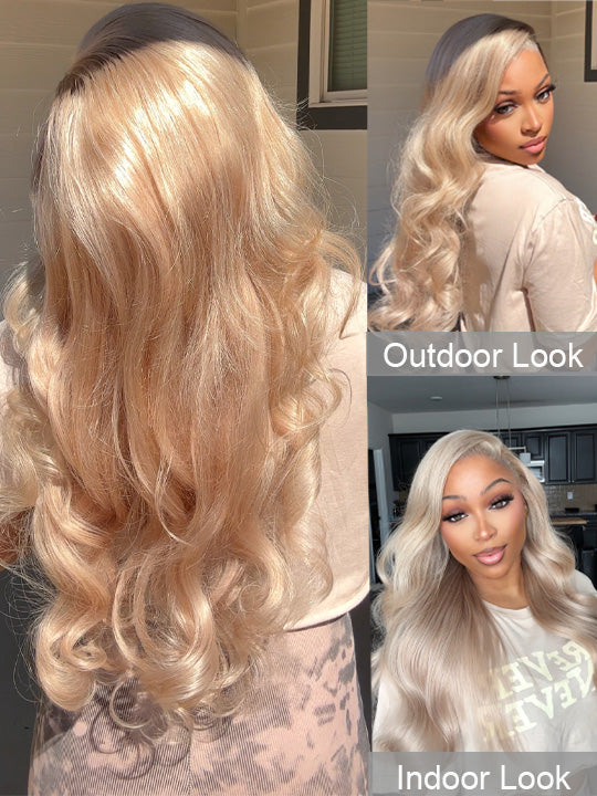 [Vente flash] Cheveux blonds cendrés 13x4 HD Lace Front perruques de cheveux humains