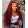 [Clearance Sale] 99J Dark Red Deep Curly Hair 13x4 13x6 Lace Human Hair Wigs - KissLove Hair
