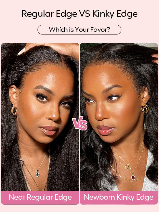 Kisslove Newborn Hairline Kinky Straight Hair Invisi-Drawstring 360 Lace Wig Pre Everything Glueless Wigs
