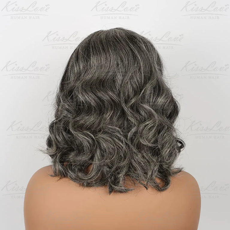 Salt and Pepper Wigs 13x4 HD Lace Front Human Hair Wigs - KissLove Hair