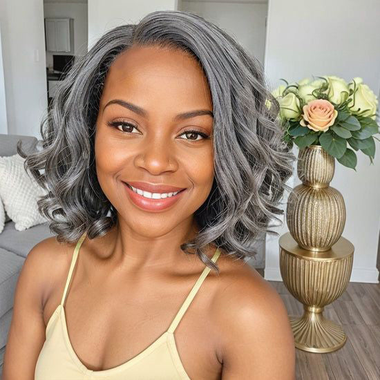 Salt and Pepper Wigs 13x4 HD Lace Front Human Hair Wigs- KissLove Hair