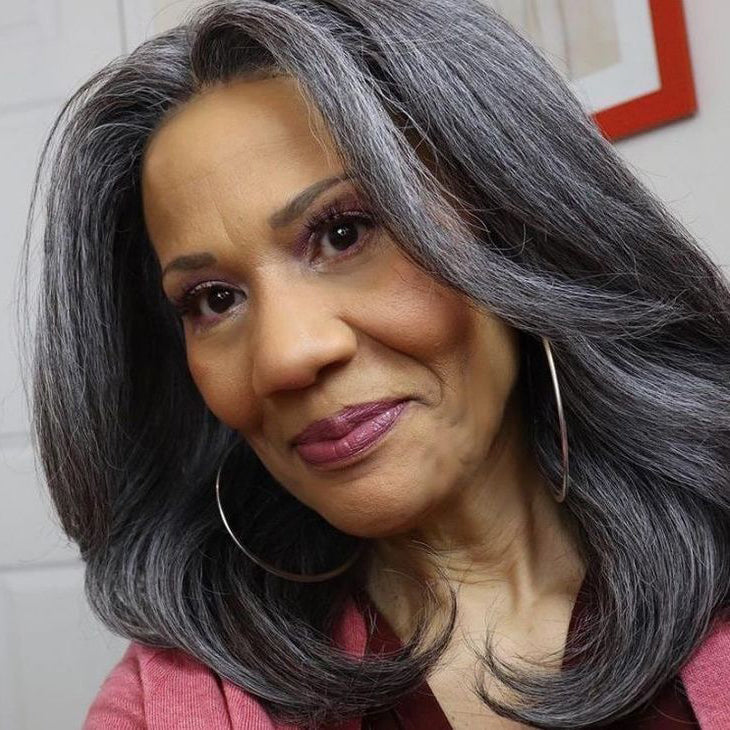 Salt and Pepper Wigs 13x4 HD Lace Front Human Hair Wigs- KissLove Hair