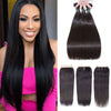 4*4 Lace Closure With Bundles Silky Straight 10A Virgin Human Hair Weave - KissLove Hair