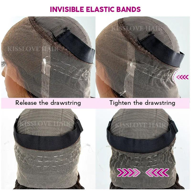 upgrade 360 lace wig cap pre-bleached knots, pre-plucked hairline with invisible crystal stripe - kisslove hair