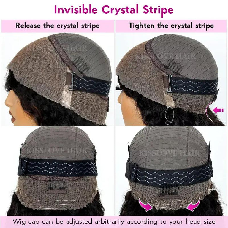 upgrade 360 lace wig cap with invisible crystal stripe - kisslove hair