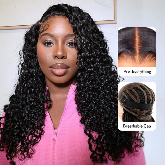 Wear & Go Air Wig 13x4 Lace Wig Water Wave Human Hair- KissLove Hair