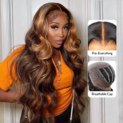[Wear & Go] Pre-Everything Glueless Air Wig Highlight 3D Body Wave 6x4.5/13x4 Lace Wigs
