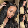 [Wear & Go] Bleached Knots Glueless Lace Wig Light Yaki Straight 6x6 Lace Front Wigs