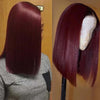 1B/99J Red Burgundy Bob Wig Straight Human Hair Lace Wigs- KissLove Hair