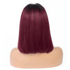 1B/99J Red Burgundy Bob Wig Straight Human Hair Lace Wigs- KissLove Hair