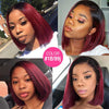 1B/99J Red Burgundy Bob Wig Straight Human Hair Lace Wigs- KissLove Hair