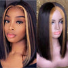 Highlight Wig Bob Human Hair Straight Lace Wigs - KissLove Hair