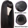 BOGO: Brazilian Straight Human Hair Wigs With Bangs Glueless Full Machine Made Wigs - KissLove Hair