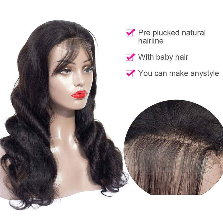 Body Wave Human Hair 4*4/5*5 Lace Closure Wigs With Baby Hair-KissLove Hair