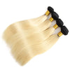 1b/613 Ombre Blonde Hair 3 Bundles With 4*13 Lace Frontal 10A Brazilian Straight Hair - KissLove Hair