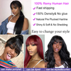 BOGO: Brazilian Straight Human Hair Wigs With Bangs Glueless Full Machine Made Wigs - KissLove Hair
