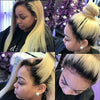1b/613 Ombre Blonde Hair 3 Bundles With 4*13 Lace Frontal 10A Brazilian Straight Hair - KissLove Hair