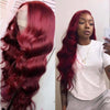 99J Burgundy Hair 5x5 HD Lace Wigs 3D Body Wave Human Hair Wigs - KissLove Hair
