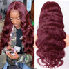99J Burgundy Hair 5x5 HD Lace Wigs 3D Body Wave Human Hair Wigs - KissLove Hair