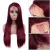 104J Red Hair Colored Wig Straight HD Lace Front Human Hair Wigs