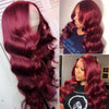 99J Red Hair Colored Wig 3D Body Wave HD Lace Front Wigs - KissLove Hair