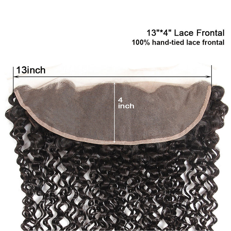 Jerry Curly 3 Bundles With 13*4 Lace Frontal Brazlian Human Hair Weave