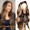 13x4 Ombre Highlight Wig 3D Body Wave Transparent Lace Front Human Hair Wigs - KissLove Hair