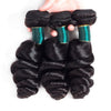 Loose Wave 3 Bundles With 4*4 Lace Closure Brazilian Human Hair Weaves