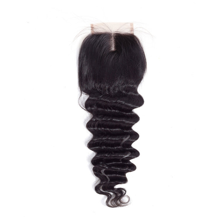 4*4 Lace Closure With Bundles Loose Deep Wave Brazilian Hair Weave